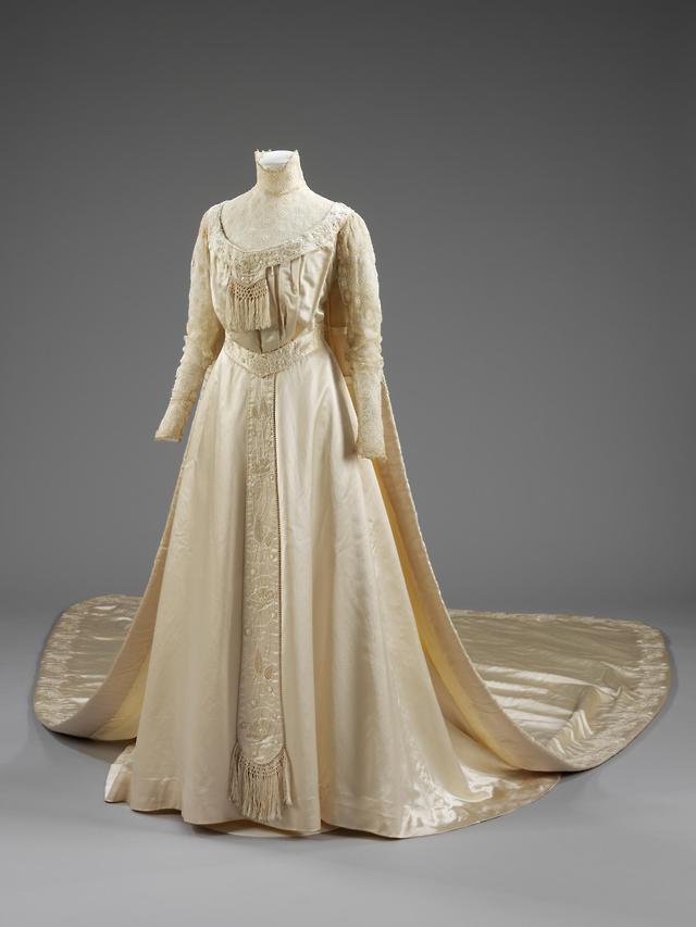 ab. 1905 Wedding dress by Liberty & Co. Ltd. silk...