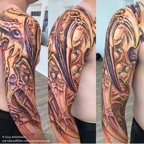 By Guy Aitchison, done at Hyperspace Studios, Creal Springs.... big;biomechanical;facebook;freehand;guyaitchison;sleeve;twitter
