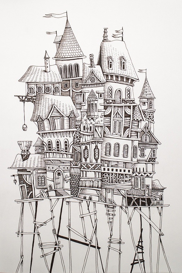 quirky houses coloring pages - photo #14
