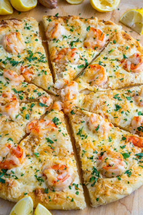 bloggersfood:Shrimp Scampi Pizza