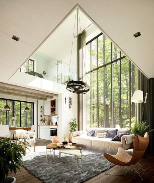 interior-design-home:Two-Story Window Brightens this Airy,...