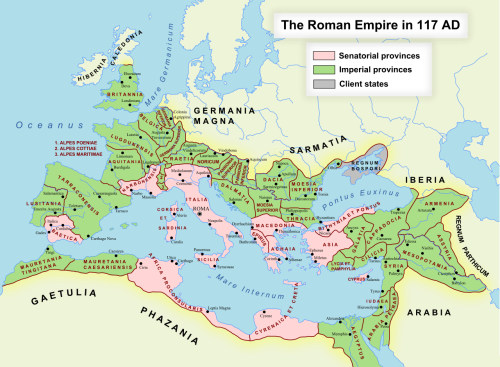 Senatorial and Imperial provinces of the Roman... - Maps on the Web