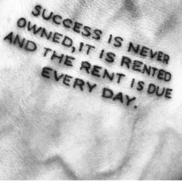 Image result for tattoo success is never owned