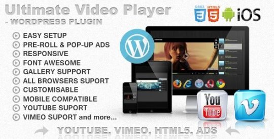 Ultimate Player with YouTube Vimeo Ads WP Plugin v7.0.7 Nulled
