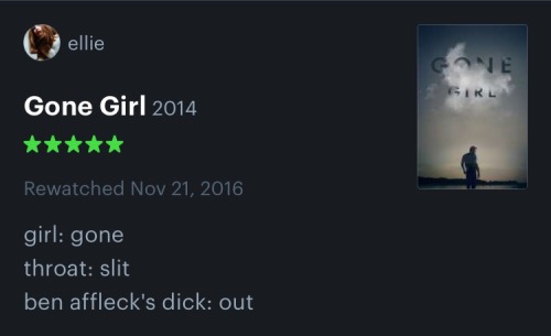 narcessity:this review of gone girl blasted me into another...