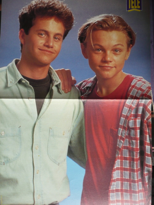 Kirk Cameron and Growing Pains co-star Leonardo DiCaprio in 1991