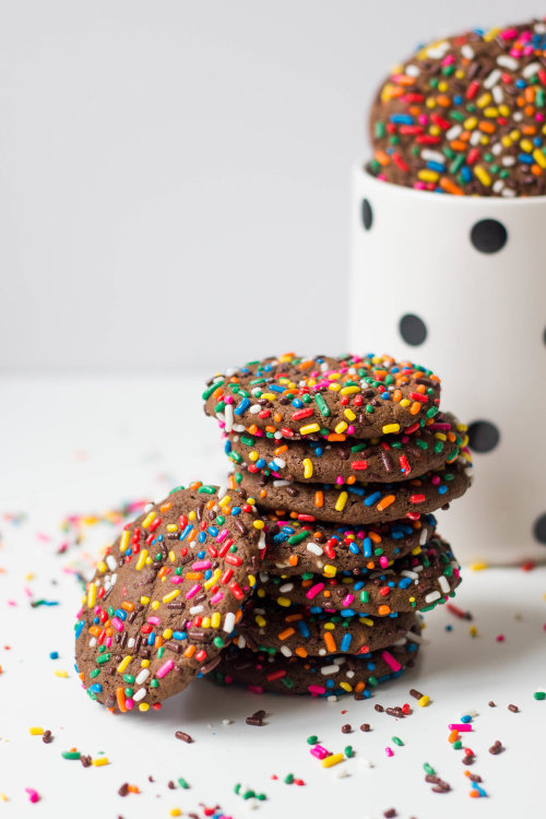 sweetoothgirl:Chocolate Funfetti Sugar Cookies