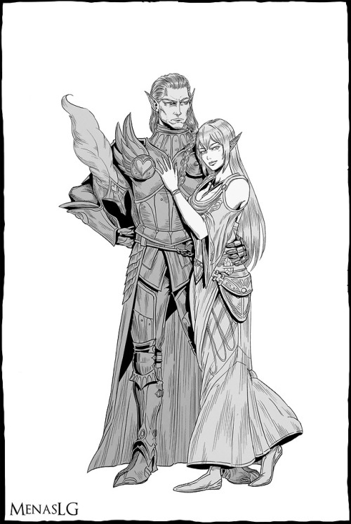 menaslg:Warhammer elf couple, commission work