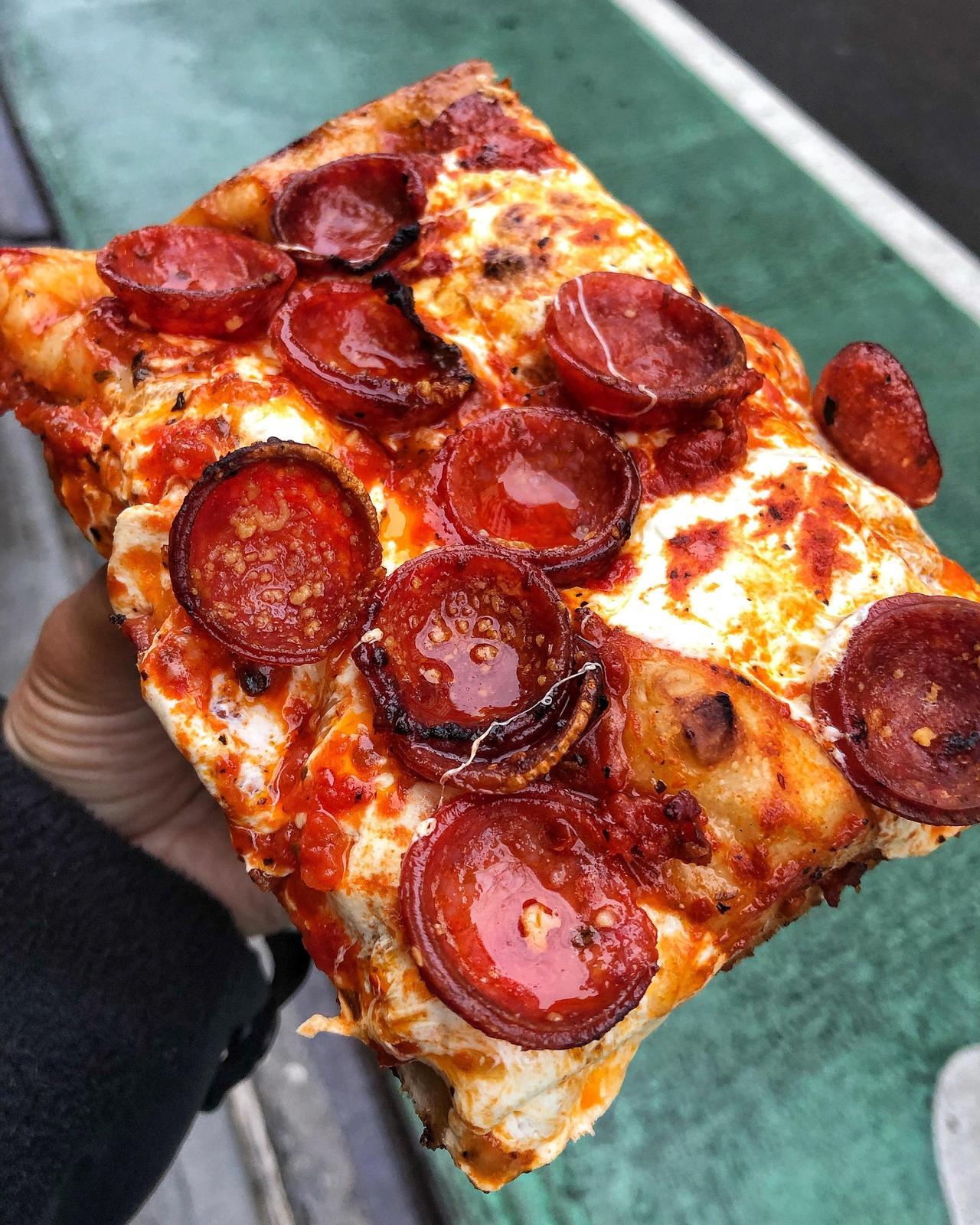 Pepperoni Pizza Porn - Food Porn Diary â€” Pepperoni pizza from Prince St. Pizza in NYC