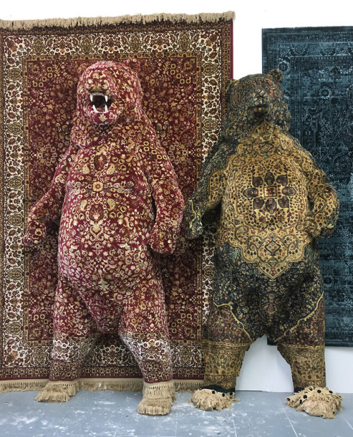 itscolossal:Life-Size Animals Emerge from Persian Rugs in...