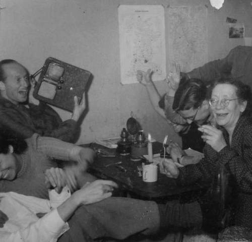 historium:Dutch resistance members celebrate at the moment they...