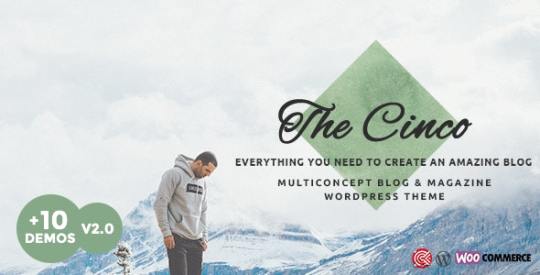 Cinco v1.0 - Multi-Concept Elegant WordPress Blog Theme Nulled