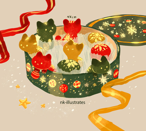 nkim-doodles:Cat Ornaments.