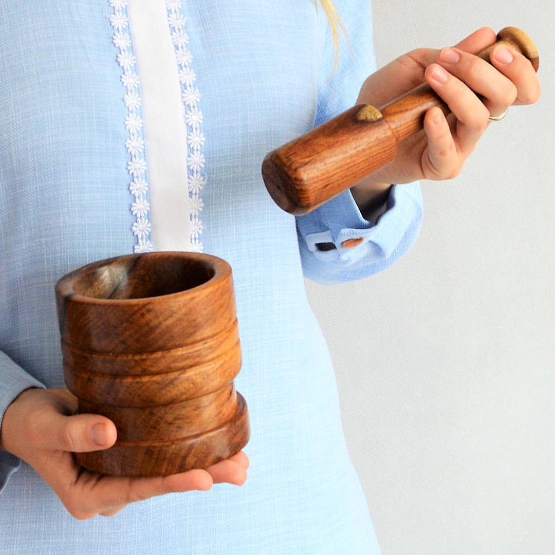 Omar Handmade — Traditional handcrafted mortar and pestle. Made...