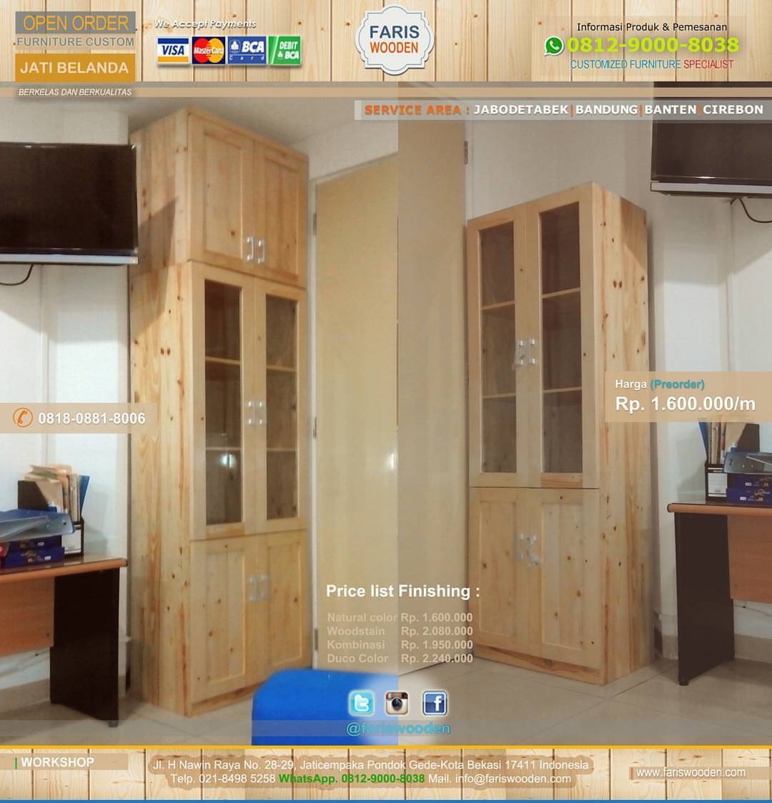 Furniture Jati Belanda  Lemari  Kantor Custom  Harga  dan 