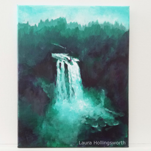 thesilvereye:Snoqualmie Falls, Washington, in acrylic.