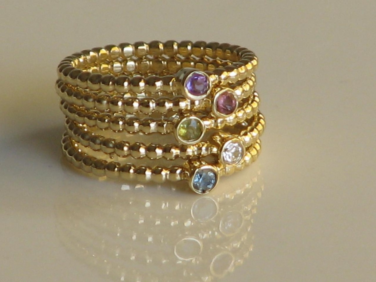 FOR THE LOVE OF JEWELRY — Moon Swings - Gemstone Gold Stack Rings