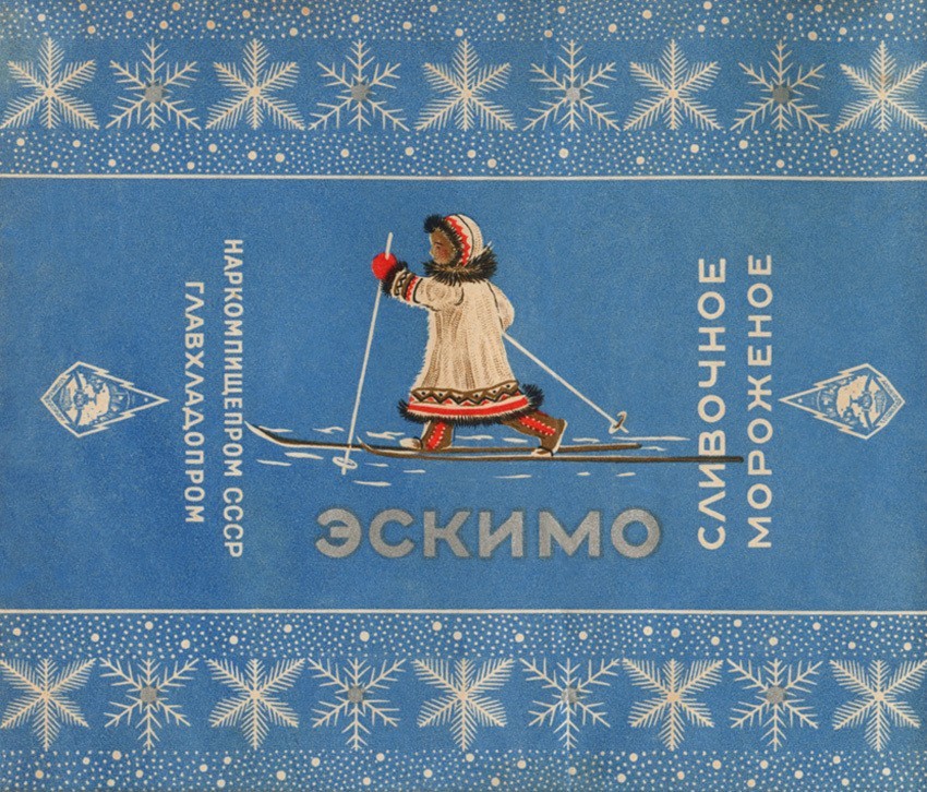 “Eskimo” ice cream wrapper (1939-1946) (via)