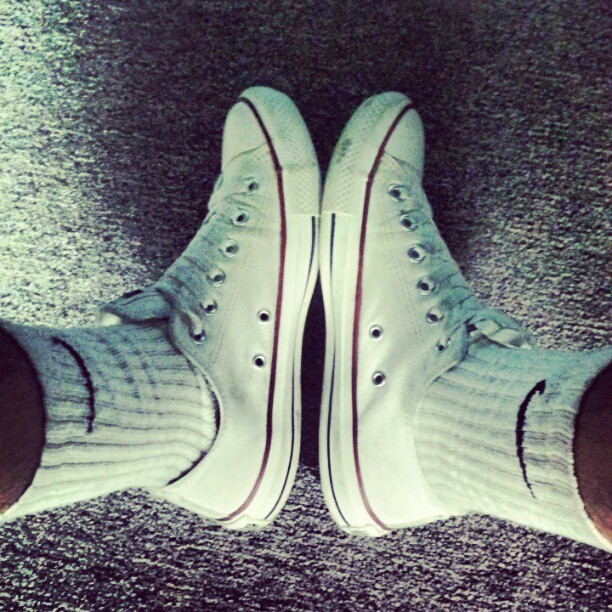 white converse with nike socks