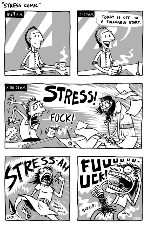 stress comic office life design life clients from hell facemelt face melt face melter skin peel justin duvall lookysquares looky squares kaboom me