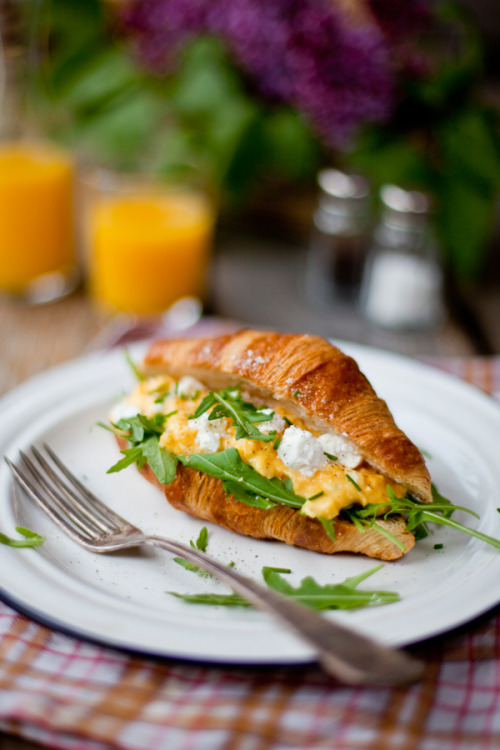 Scrambled Egg Sandwich With Goat Cheese And Rocket Yummy 🍕 1515