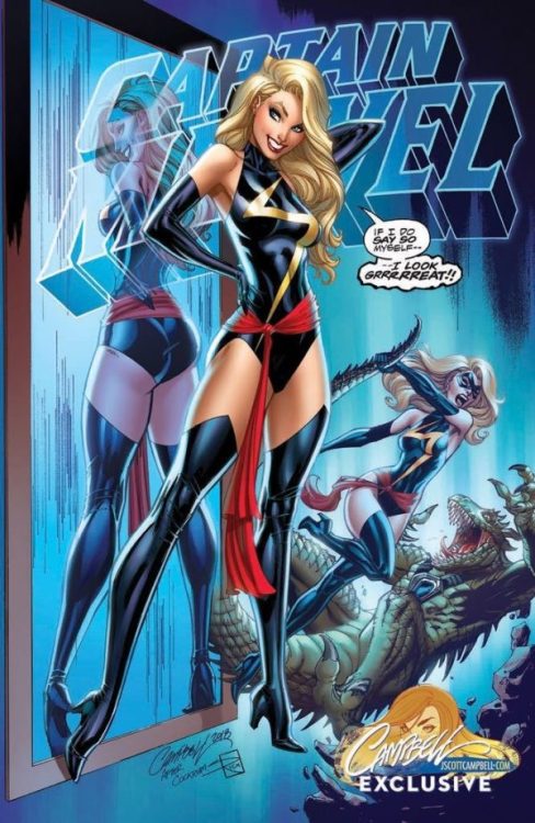 biggoonie:Captain Marvel #1 variant covers by J. Scott Campbell