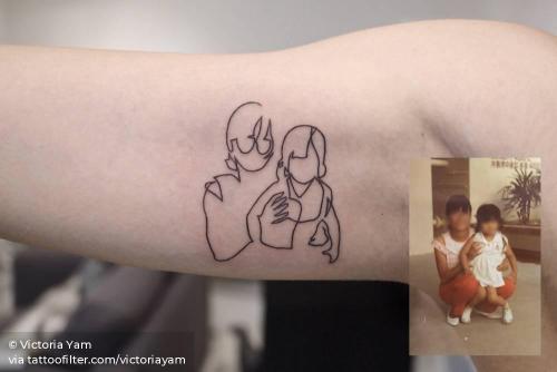 By Victoria Yam, done in Hong Kong. http://ttoo.co/p/35143 children;continuous line;facebook;family;inner arm;line art;other;parent;photograph based;small;twitter;victoriayam