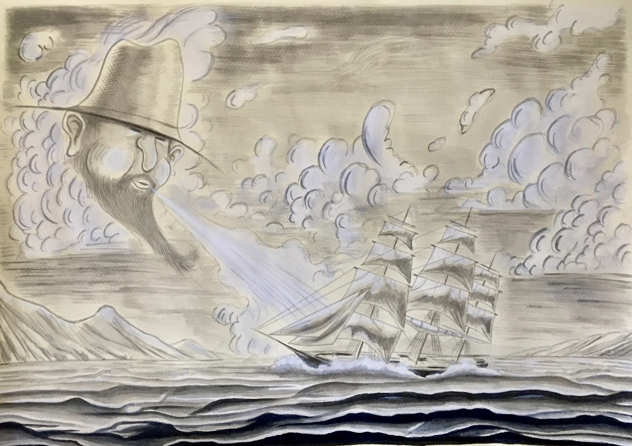 Ted Casterline Seascape with Clipper Ship, 2017 Ink and gouache on paper 14" x 19" Casterlineart.com Instagram Tumblr — EatSleepDraw is working on something new and we want you to be the first to know about it. Make sure you’re on our email list.