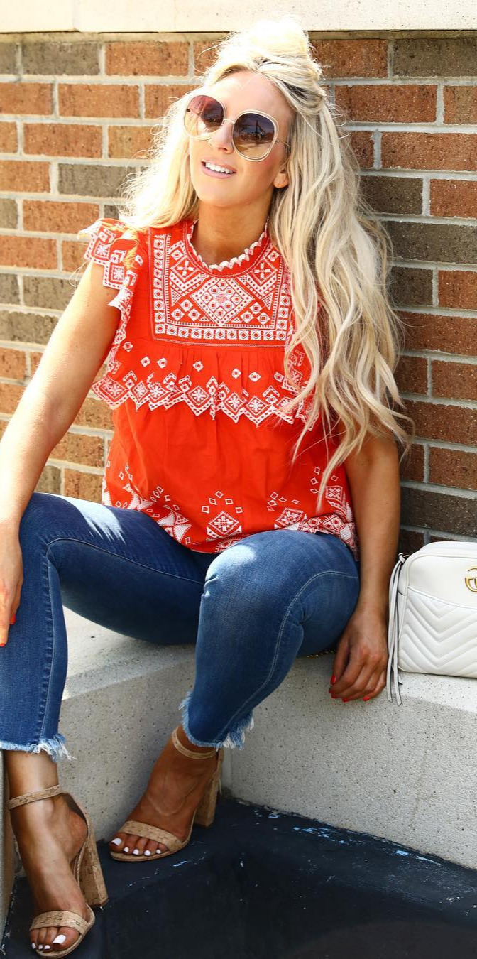 50+ Cozy Outfit Ideas You Need - #Cute, #Outfit, #Happy, #Good, #Top Obsessed with this boho top you guys And I promise this denim is worth the investment I also linked my accessories too! Shop my exact look by following me on the the Liketoknowit App, OR you can use the link in my profile:  