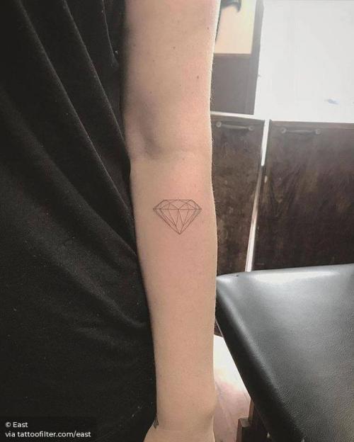By East, done at Shamrock Social Club, West Hollywood.... fine line;jewellery;small;gem;single needle;diamond;line art;facebook;nature;forearm;twitter;east