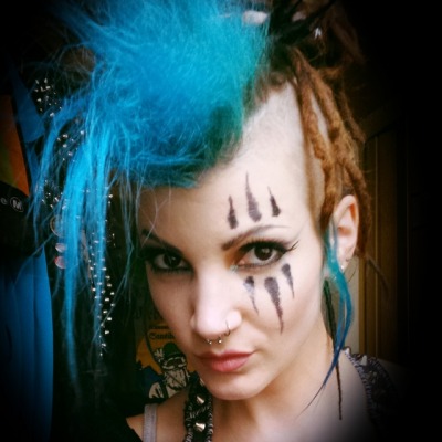 Punk Girl Mohawk Blue Tumblr