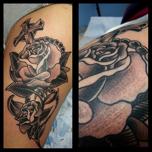 Wayne Evans — More recent work….#museumofamericantattooing #rose...