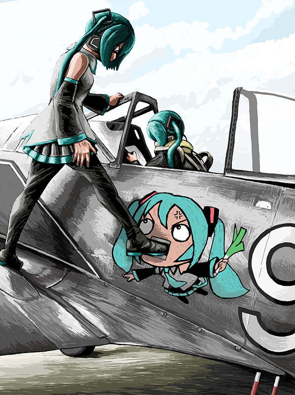 Fsmism • Airplane Anger Vein Fw 190 Hatsune Miku Military