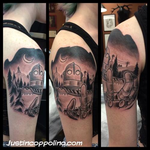 Iron Giant tattoo done by Justin Coppolino at Timeless tattoo in... 