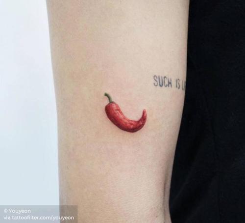By Youyeon, done at Studio by Sol, Seoul.... youyeon;small;vegetable;micro;red chili pepper;tiny;food;ifttt;little;nature;realistic;upper arm