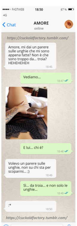 Corna su WhatsApp: Unghie.Non sono certo le unghie da Troia a...