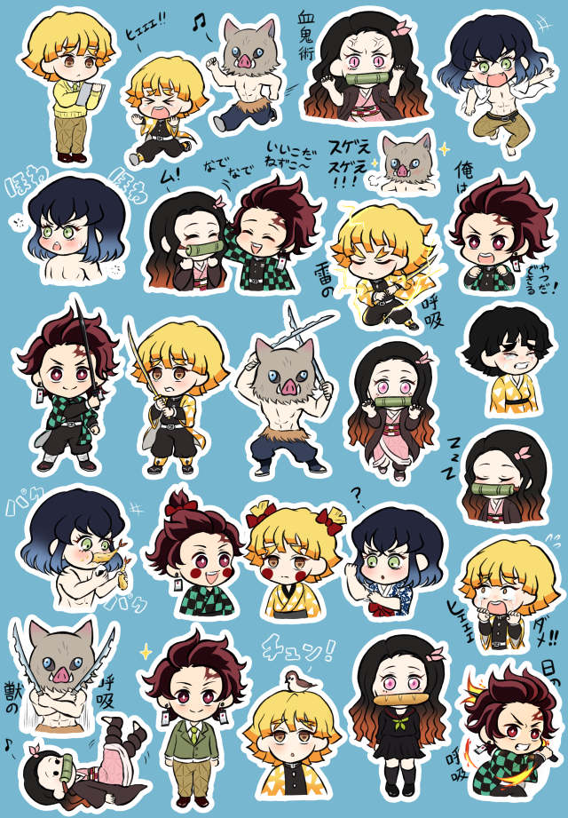 ichigogyunia this is my work for kimetsu no yaiba sticker sheet