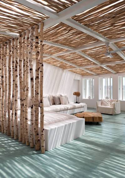 Portuguese Sunroom uses Birch Trees for Texture, Warmth,  Filtered Sunlight [1800 × 2560]