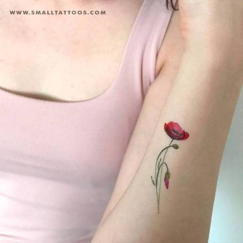 Poppy temporary tattoo by Lena Fedchenko, get it here ► ... flower;nature;temporary;lenafedchenko;poppy