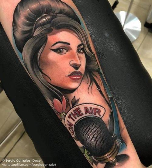By Sergio González · Doce, done at 12 Lágrimas Tattoo, Mislata.... music;big;women;amy winehouse;character;facebook;twitter;portrait;inner forearm;sergiogonzalez;other;neotraditional