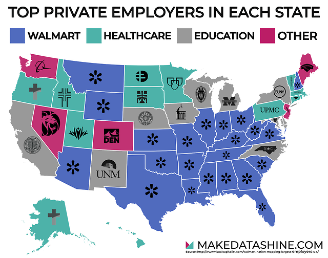 What Doth Life — Mapsontheweb Largest Employers In The Us 9467