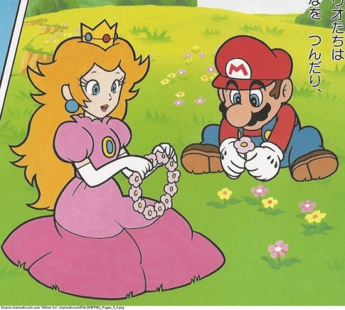 suppermariobroth:Illustration of Mario helping Princess Peach...