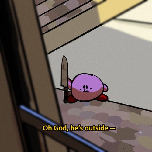 kirby with a knife | Tumblr