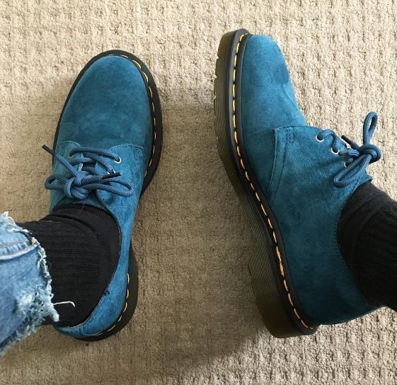 blue suede doc martens