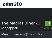 The Madras Diner - Multicuisine Restaurant Menu, Reviews, Photos, Location and Info - Zomato
