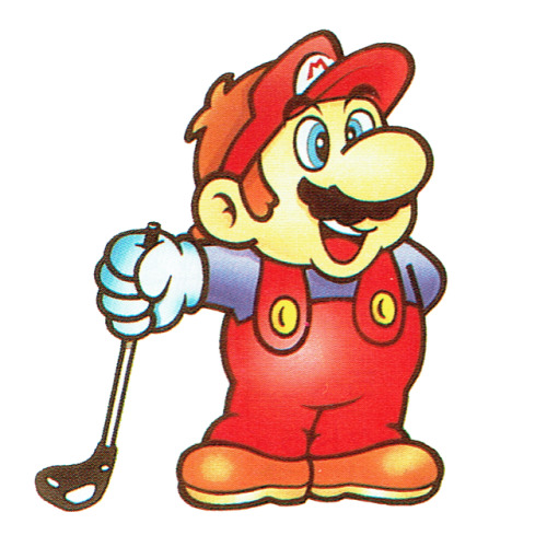 thevideogameartarchive:Unique artwork of Mario golfing from...