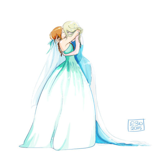 elsanna4everfrozen:[COMMISSION] Elsanna - Wedding kiss ...