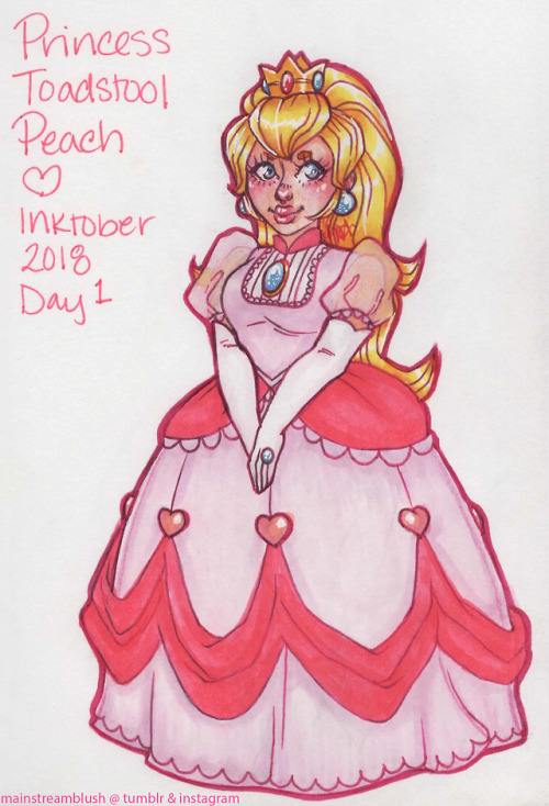 mentalblush:Inktober Day 1: Princess Peach(Can you guess what...