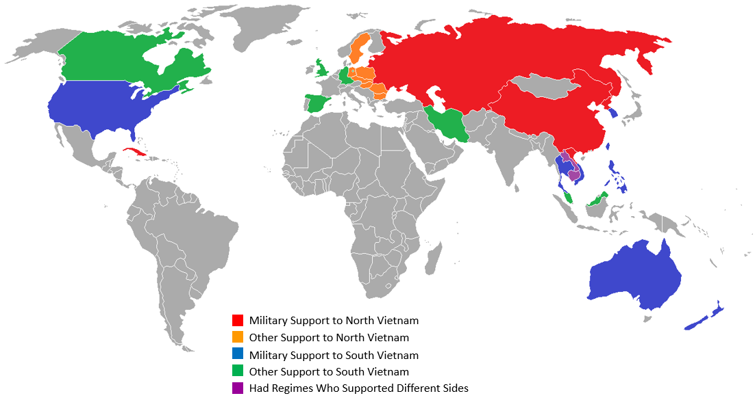 Maps On The Web Countries Involved In The Vietnam War