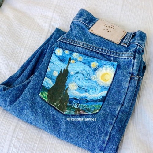 sosuperawesome:Hand Painted Vintage JeansKessler Ramirez on...